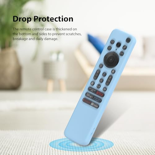Image of Silicone Cover Case Compatible with Sony Bravia Smart Tv 2023 2024 2025 Voice Remote RMF-TX910U (Luminious Blue) [Remote NOT Included]