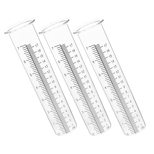 Abaodam 3Pcs 7-Inch Rain Gauge Tubes for Garden Outdoor Use, Plastic Scale Rain Meter with Accurate Rainfall Measurement, Cold-Resistant and Crackproof Rainwater Meter for Yard and Lawn