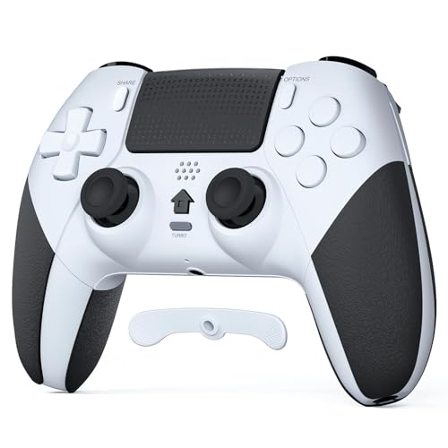 LATEC Manette pour PS4, Manette sans Fil pour PS4/Pro/Slim avec Programmation Macro, Capteur Gyroscopique 6 Axes, Double Vibration e Pavé Tactile