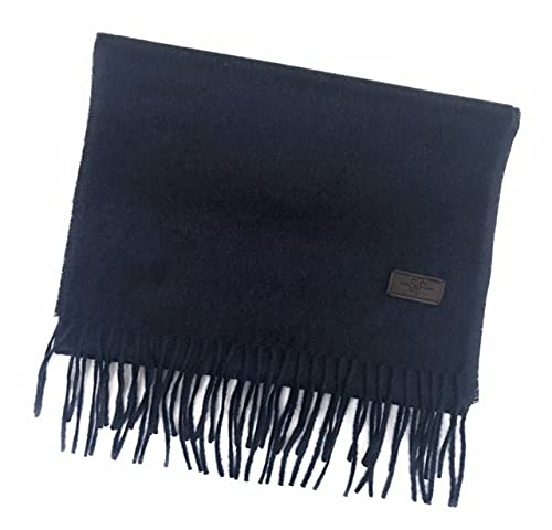 Hickey Freeman Solid 100% Italian Cashmere Scarf For Men – Ultra-Soft Men’s Winter Scarves, 72-Inches X 12-Inches, Navy #TOP1
