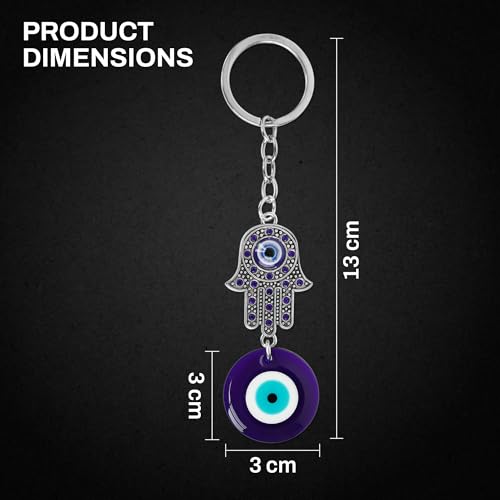 Image of Storite Hamsha Hand Evil Eye Keychain, Blue