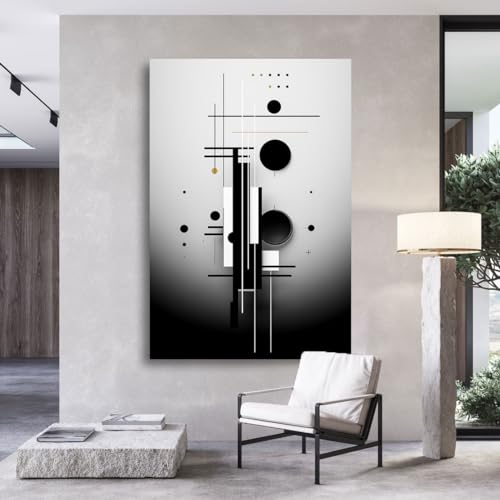Impression sur toile minimaliste point droit pour décoration murale