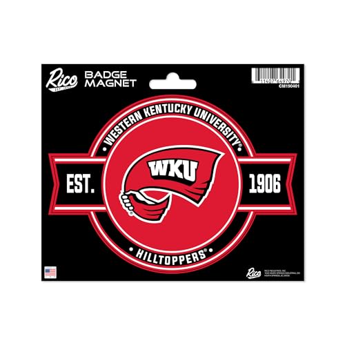 Rico Industries NCAA Western Kentucky Hilltoppers Standard Badge Magnet - for Car, Fridge