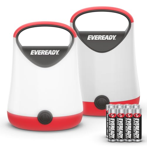 Eveready LED Camping Lantern X-250 (2-Pack), Super Bright Tent Lights, Rugged Water Resistant LED