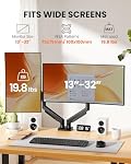 ErGear Dual Monitor Bras, Moniteur de jeu entièrement réglable pour les écrans 13–32′′, Support de moniteur d'ordinateur d'installation rapide avec sans outil VESA Montez, Max Charger 19.8 C'est vrai. Max VESA 100x100mm