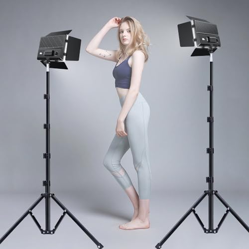 Luces LED para estudio de cámara y sesiones de streaming con trípode de iluminación ajustable 2