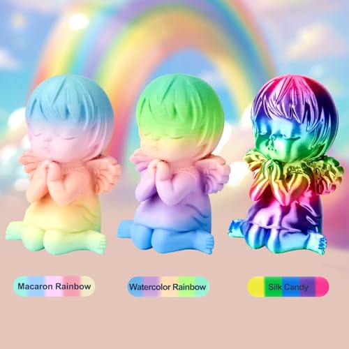 Image of ERYONE PLA Filament 3D Printer Filament Multicolor 1.75mm + /- 0.03mm, PLA Filament 250g Spool, Matte Rainbow Watercolor