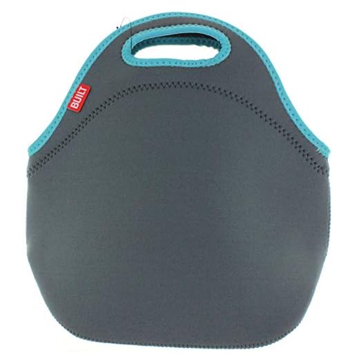 BUILT NY Gourmet Getaway Neoprene Lunch Tote (Gray with Blue Stitching)
