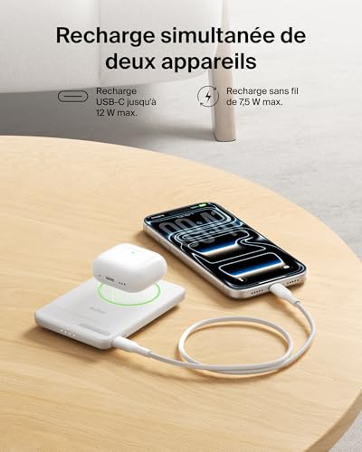 Powerbank Belkin BPD011HQWH 5000 mAh Cargement Sans Fil - vue 8