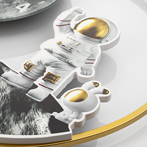 Jujuda Large Wall Clocks For Living Room Decor Modern Big Wall Clock For Home Bedroom Kitchen Decorative Silent Small Astronaut Moon Wall Clock Battery Operated Decoration For Indoor House 20 Inch #TOP4