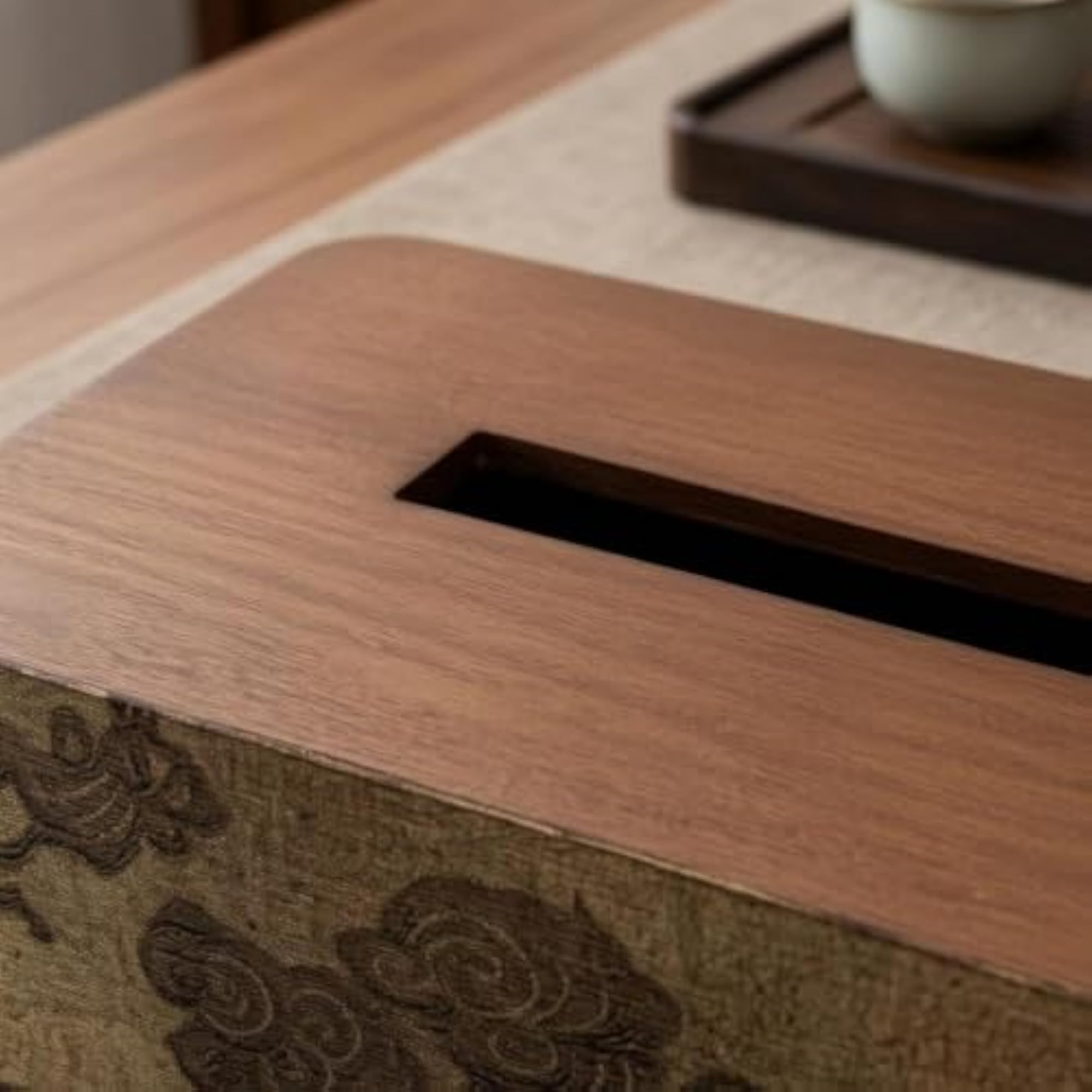 Desktop Sky Pattern Tissue Box, Decorative Wood