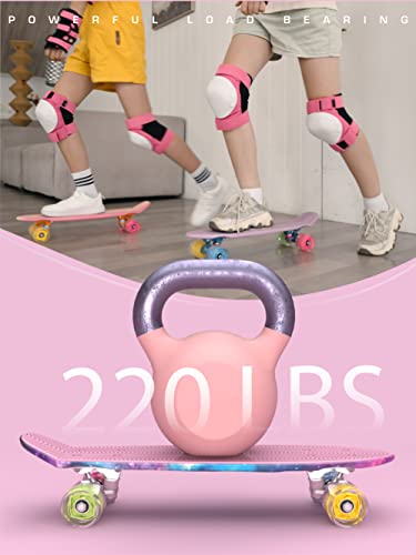 M Merkapa 22" Complete Skateboards With Colorful Led Skateboard Wheels - Great Mini Cruise Skateboards For Kids To Adults, Beginners To Skateboarders, Boys Girls Gifts (Purple Galaxy) #TOP3