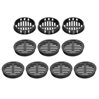 sourcing map 10Pcs 50mm/2in Air Vents Circular Soffit Vents, Black Plastic Soffit Vent Cover for Bathroom Home, Office, Kitchen, Cabinet, Wardrobe