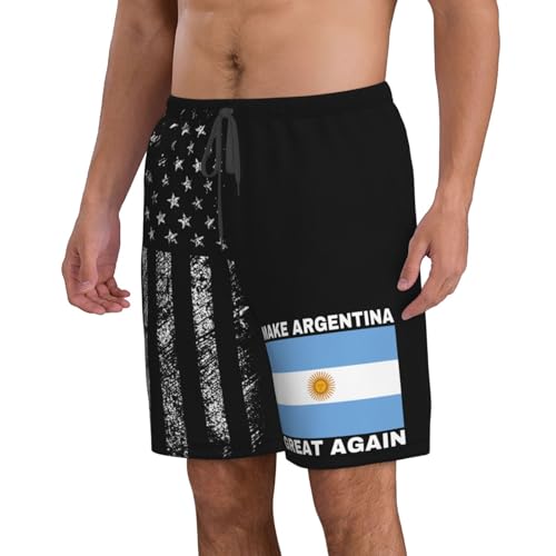 FKHARRIS Make Argentina Great Again Mens Swimming Trunks with Mesh Lining Swim Shorts Quick Dry Bathing Suit Boardshorts -2