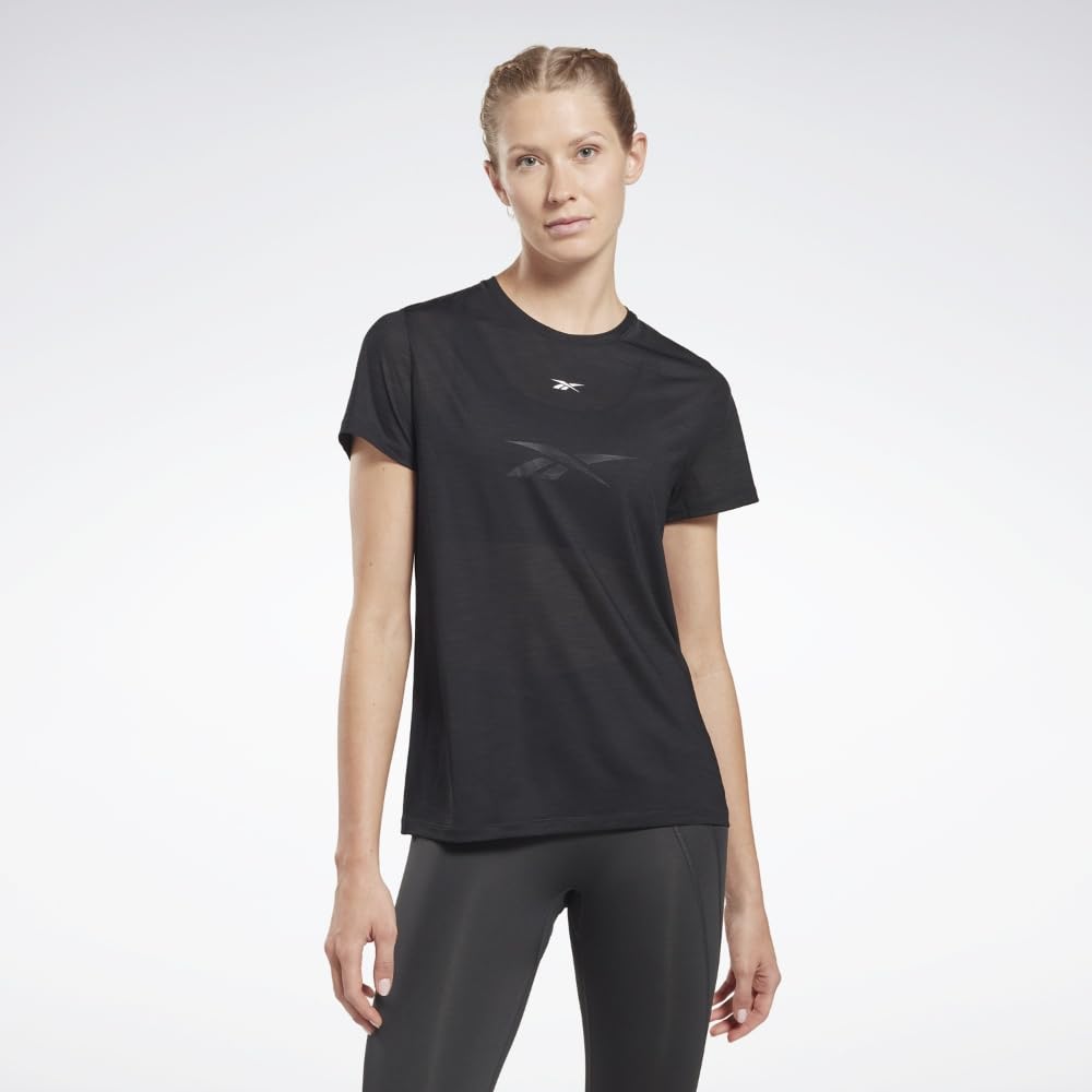 Reebok Women's Identity Train ActivChill T-Shirt, Black, XXL