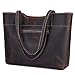 S-ZONE Damen Vintage Echtleder Tote Beutel Schultertasche Handtasche