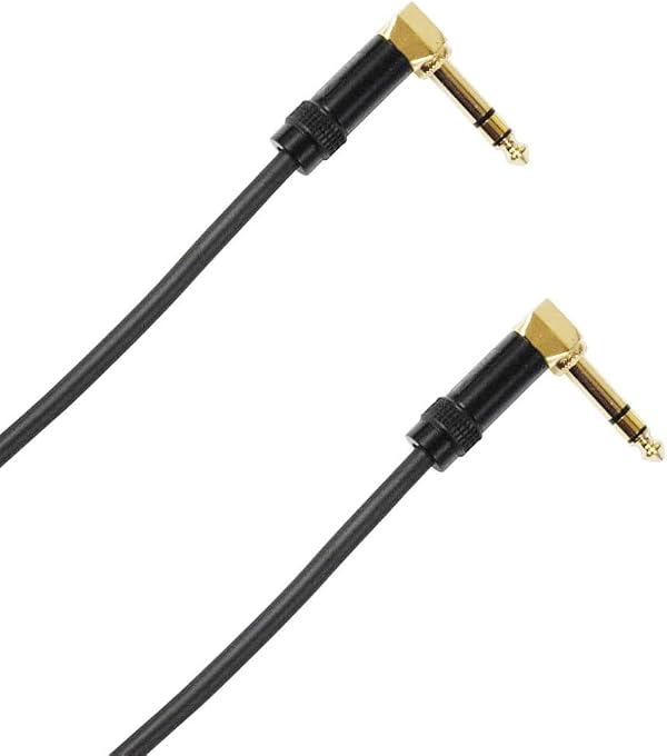 Audio2000'S E25103 3-Feet Gold-Plated 1/4-Inch TRS Right-Angle to Gold-Plated 1/4-Inch TRS Right-Angle Recording/Stage/Patch/Audio Cable (One 3-Feet Cable) by AUDIO 2000'S - Image 2