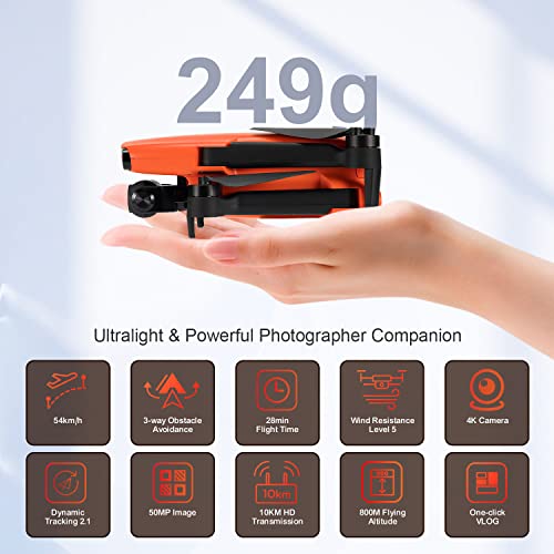Autel Robotics Evo Nano+ Premium Bundle- 249G Mini Drone With 4K Camera, 3-Way Obstacle Avoidance Quadcopter Uav, 50Mp Photo 10Km Hd Video Transmission, Pdaf + Cdaf Ryyb Hdr, Nano Plus Drone (Orange) #TOP1