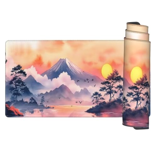 Tapis de souris grand format 900x400 motif montagne japonaise