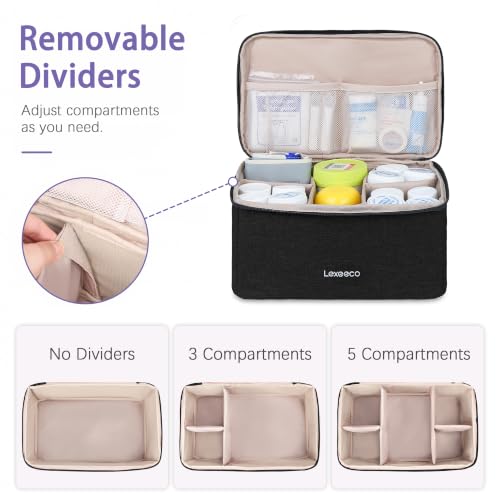 Image of Lexeeco Dual Layers Medicine Pill Bottle Organizer Bag with Lockable Zipper