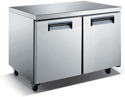 Undercounter Low Boy Freezer, Stainless Steel, Counter Depth, 2 Sections, 315 lbs, Automatic Defrost