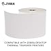 Zebra 4 x 6 in Thermal Transfer Polypropylene Labels PolyPro 3000T Permanent Adhesive Shipping Labels 1 in Core 4 rolls 10031650SP