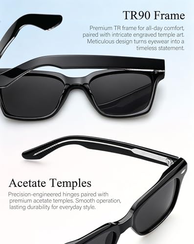 Image of Joopin Square Sunglasses Polarized UV Protection, Trendy Acetate Sun Glasses for Men Women Driving Beach
