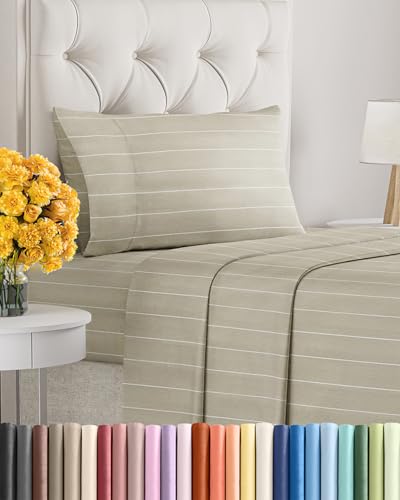 Twin Size 3 Piece Sheet Set - Extra Soft, Breathable & Cooling Sheets - Hotel Luxury Durable Bed Sheets for Women & Men - Deep Pockets, Easy-Fit & Wrinkle-Free Sheets - Bright White Oeko-Tex Sheets