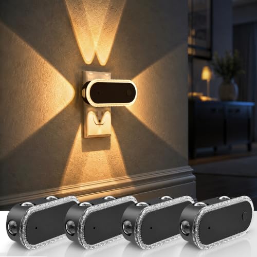 Image of L LOHAS LED Night Lights Plug into Wall 4-Pack, Dusk to Dawn | Plug in Night Light with 180 Rotatable Plug, 3000K Soft White, Dimmable Nightlight for Bathroom Hallway