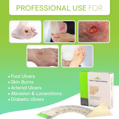 Awd Medical Calcium Alginate Wound Dressing - Highly Absorbent Gauze Pads And Wound Care Products, Quick Clotting Gauze Home & Professional Use, Medical Supplies For Wound Care - (4" X 4" Pads 10/Bx) #TOP2