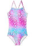 5t Girls Swimsuit Toddler Bathing Suit One Piece Traje de baño para niñas Kids Swim Suit for 3t 4t Size 6-7 7-8 Heart Blue Pink