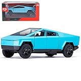 Qcar Pick-Up Truck Toy for Kids, Pickup Toy Truck Model, Alloy Truck Vehicles with Sound & Light, Pick-Up Truck Gift for Adults Kids Play or Display (Blue)
