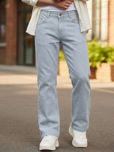 Image of Urbano Fashion Men's Stretch Fit Mid Rise Washed Bootcut Jeans Stretchable