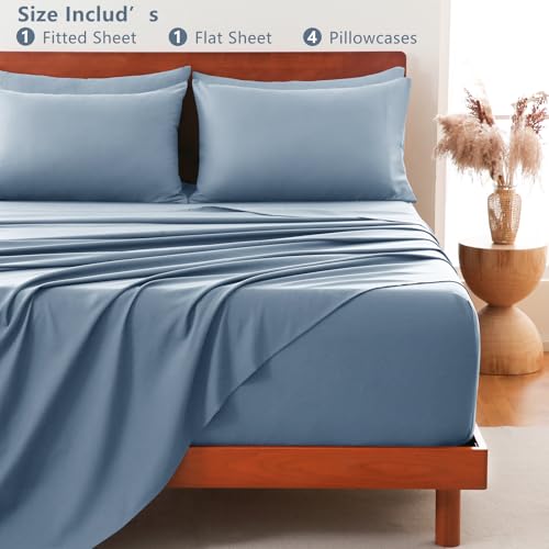 Image of CozyLux 6-Piece Cal King Sheet Set, Fits 18-21 Inch Mattresses, Oeko-TEX