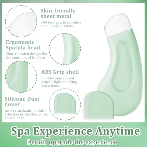 2PCS Silicone Blackhead Remover Tool, Silicone Face Spatula, Pore Scraper, Deep-Cleaning Skin Scraper, Universal Skincare Tool for Both Men and Women (Green Skin Tone) - Thumbnail 2
