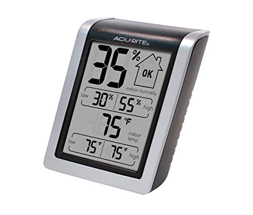 AcuRite 00613 Indoor Thermometer & Hygrometer with Humidity Gauge, 3