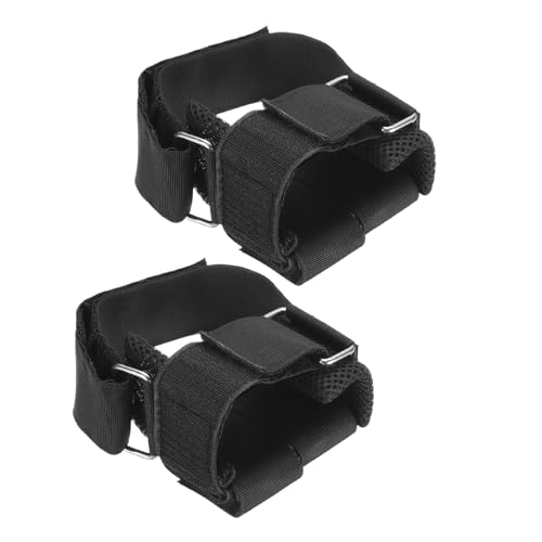 PATIKIL Soporte para pie con mancuernas, paquete de 2 correas ajustables para tobillo para levantamiento de pesas, espinillas, extensiones de pierna, tren Tibialis, color negro