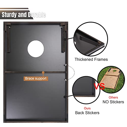 Image of Cornhole Set 4x2 and 3X2 Regulation Size Corn Holes Sets with Carrying Bags & 8 Bean Bags Cornhole Boards Bean Toss Games for Adults Family Outdoor Beach Lawn Outside Backyard Games