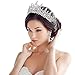 TOBATOBA Silver Wedding Crystal Tiaras and Crowns for Women, Bride Royal Queen Headband Princess Quinceanera Headpieces for Birthday Prom Pageant Party