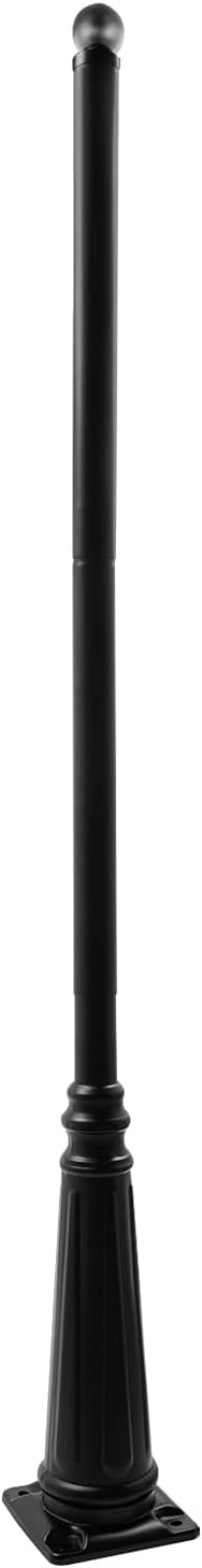 Outdoor Lamp Post, 12.47ft Height Street Light Pole with Top Globe & Ground Cage, Outdoor Light Post for Exterior House, Patio, Garage, Yard, Garden, Lawn, Walkway