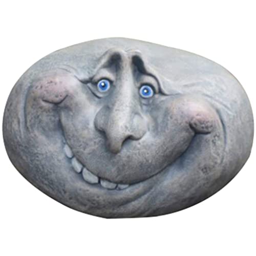 ggtuyt Funny Face Rock Art Sculpture Decoration Yard Art Face Resin Sculpture Mystical Garden Stones for Indoors Outdoors Patio