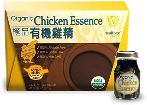 Healthee Chicken Essence Extract Drink, Premium Brand and Organic, Glass Bottle, 2.36 Ounces (70 ml) - Pack of 6 - 有機雞精 (Original)