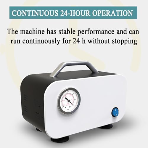 Portable Diaphragm Vacuum Pump,Lab Oil Free Vacuum Pump Pressure Pump w/10 L/min Flow Rate,for Filtration Distillation Laboratory Work