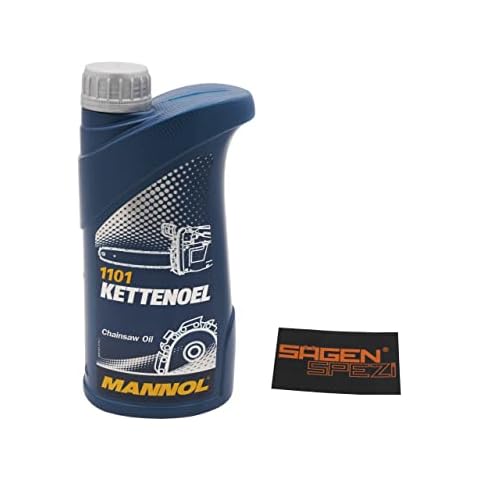1 Liter Kettenöl für Motorsägen Elektrokettensägen Akku Mannol Öl 1101 Sägekettenöl Kettensägeöl Motorsägenöl Kettenhaftöl mineralisch und Sägenspezi Aufkleber Cover
