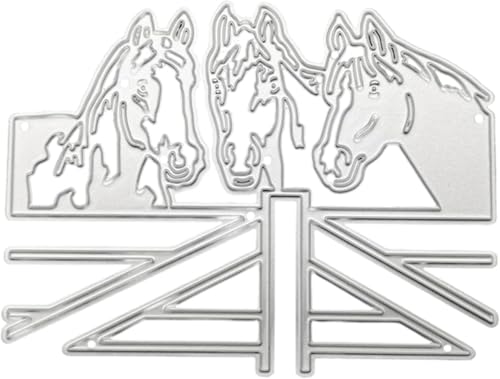 Troquelado de caballo para hacer tarjetas, troqueles de corte de metal para vallas, troqueles de felicitaciones, troqueles de feliz cumpleaños, plantillas de grabado en relieve, plantilla para