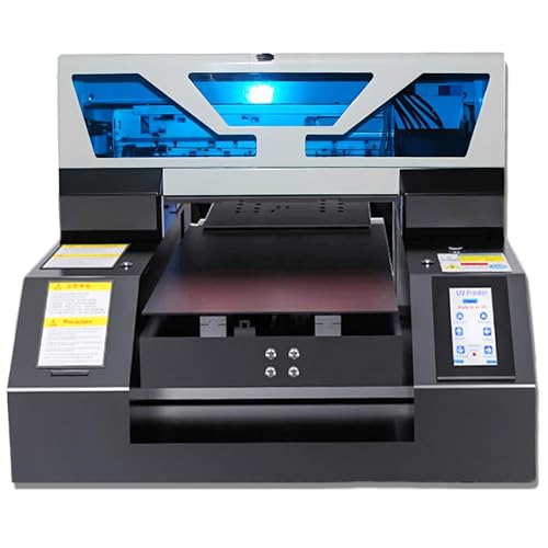 Sihao Impresora Plana UV de inyección de Tinta A3 Impresora de Superficie Multifuncional de inyección de Tinta de Color automática se Pueden Imprimir Botellas, Negra, 2880x1440dpi