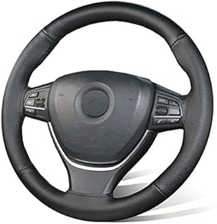 ZATOOTO Steering Wheel Cover Leather - Universal Size for DIY Steering Wheel Protector , Anti-slip & Soft, 14.5-15 inch, Black