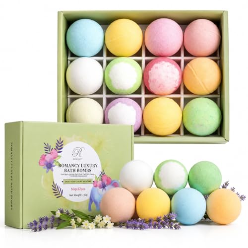 Bath Bomb Gift Set 12 Pack Aromatherapy Bath Bombs with Essential Oils