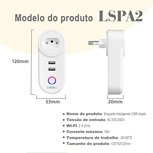Tomada inteligente WiFi, Smart Plug Sem Fio Doméstica Multifuncional, Controle Remoto de Eletrodomés