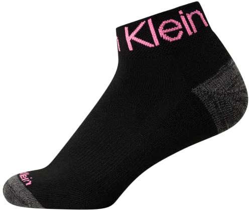 Image of Calvin Klein Quarter Socks for Women - 6 Pack Cushioned Ankle Socks - Quarter Cut, Breathable, Lightweight, Athletic Design
